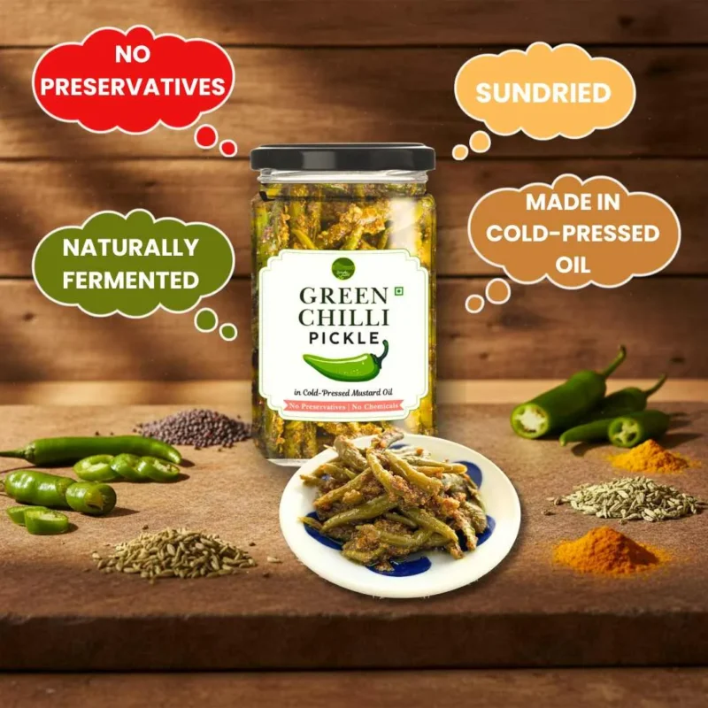 Spicy Green Chilly Pickle