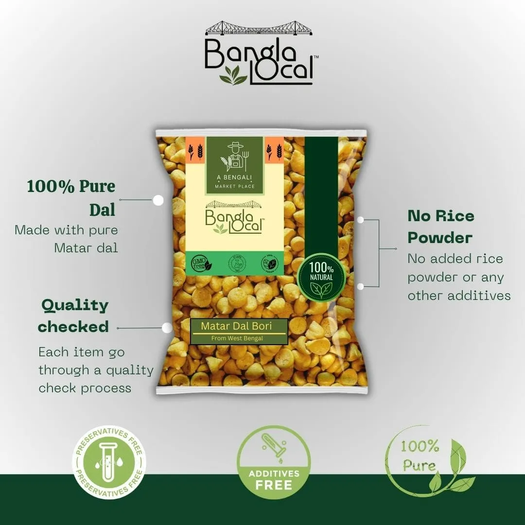 Matar Dal Bori 200g | Small Size | 100% Matar Dal (0% Additives) - Image 2