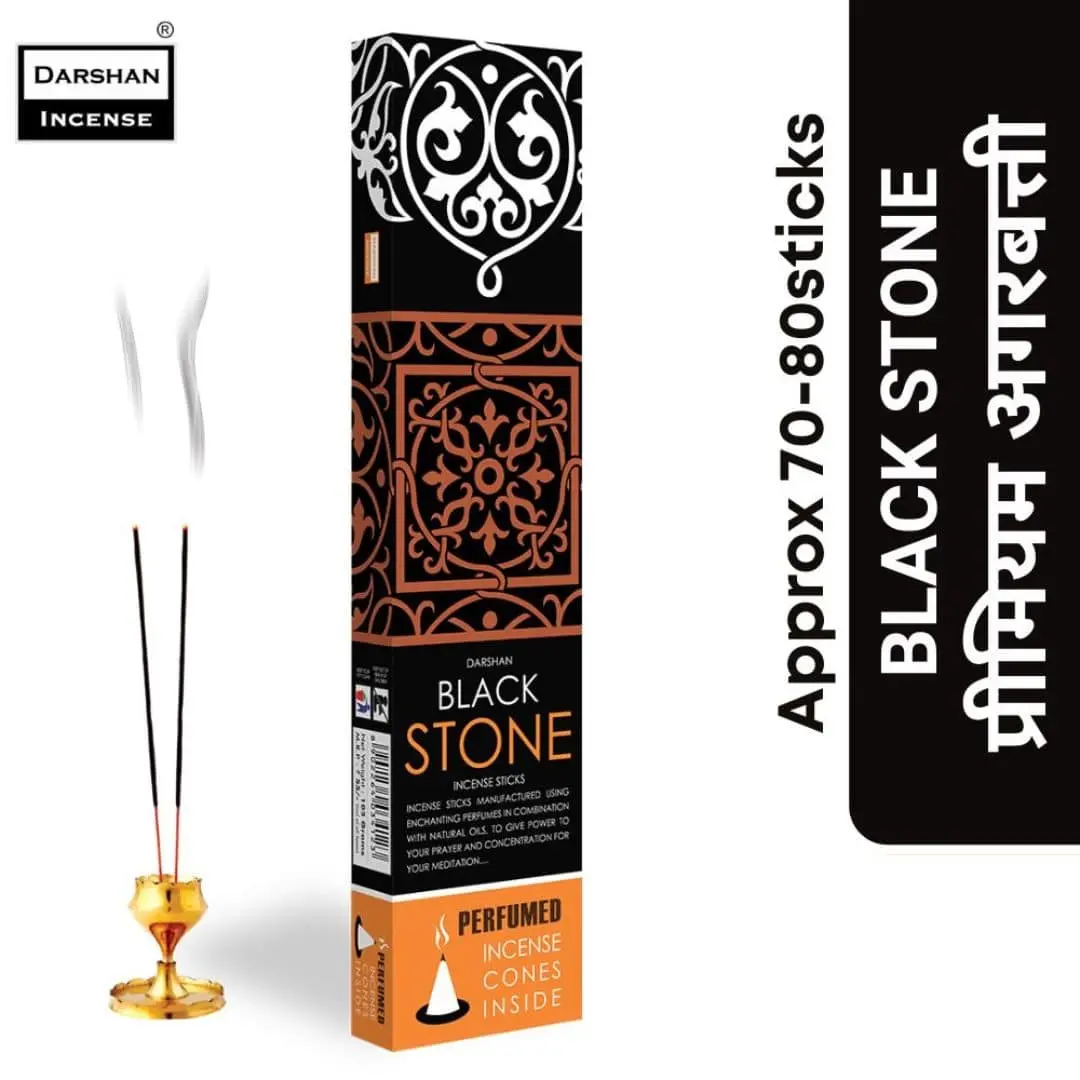 Darshan Black Stone Incense Stick - Pack of 2 | Dhoopkathi