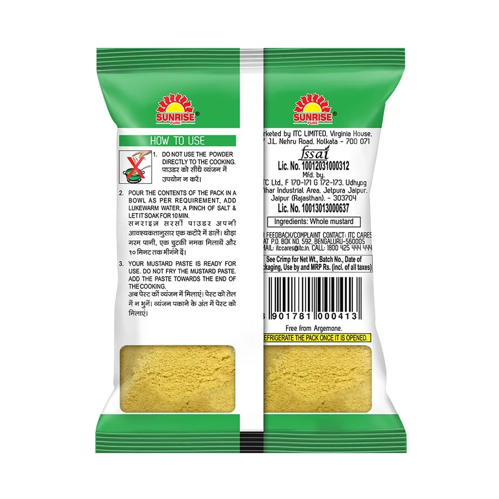 Sunrise Pure Mustard Powder 35g Pack of 5 - Image 3